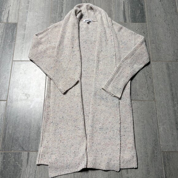 BB Dakota Chill Pill Speckled Open Front Longline Knit Cardigan Sweater Size XS - Picture 2 of 9